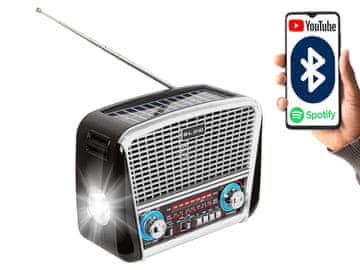 slomart Blow RA17 Prenosni radio AM/FM/SW/BT, srebrn