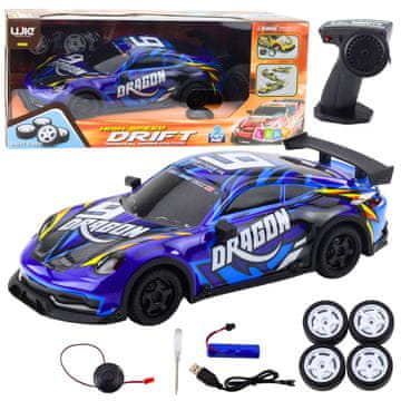 slomart Športni avtomobil LEAN TOYS RC z osvetljeno karoserijo, drift, moder