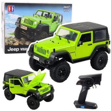slomart DOUBLE E RC Jeep Wrangler Rock Crawler, terensko vozilo, zeleno, 1:14