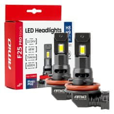 slomart Avtomobilska LED žarnica AMiO F25 PRO H8/H9/H11/H16, 68W, 12V/24V