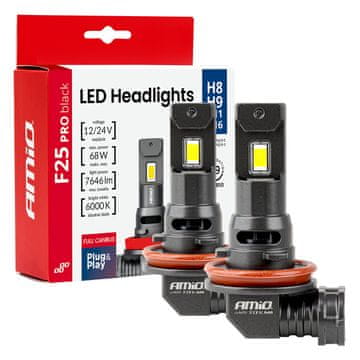 slomart Avtomobilska LED žarnica AMiO F25 PRO H8/H9/H11/H16, 68W, 12V/24V