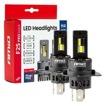 slomart Avtomobilska LED žarnica AMiO F25 PRO H4/H19, 70W, 12V/24V
