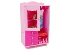 shumee Komplet pohištva za punčke, postelja, omara, toaletna mizica