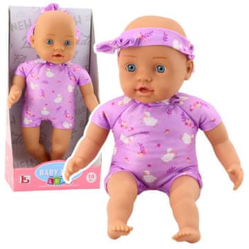 slomart Doketna lutka malčka LEAN TOYS v vijoličnem bodiju, 31 cm