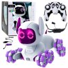 LEAN TOYS robot pes TOOBY, daljinsko voden, RC, 360, luči, zvok, belo-vijoličen