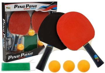 slomart LEAN TOYS komplet za namizni tenis: 2 loparja, 3 žogice, mrežica