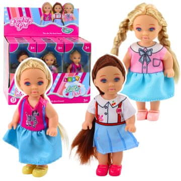 slomart LEAN TOYS mini punčka Kaibibi, 12 cm, dolgi lasje, pisana obleka