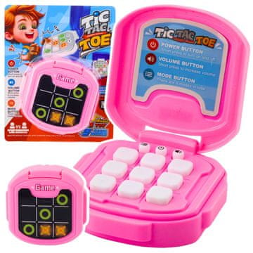 slomart LEAN TOYS Elektronska igra Križci in krožci (Tic Tac Toe), roza