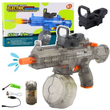 slomart Električna vodna pištola LEAN TOYS M416 s svetlečim merilom, 450 ml, 8-10 m