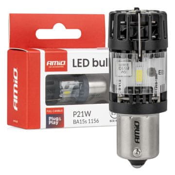 slomart AMiO Lumitec BA15S P21W LED žarnica, 12V, Full Canbus, bela