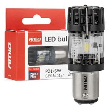 slomart AMiO Lumitec BAY15D P21/5W LED žarnica, 12V, Full Canbus, bela