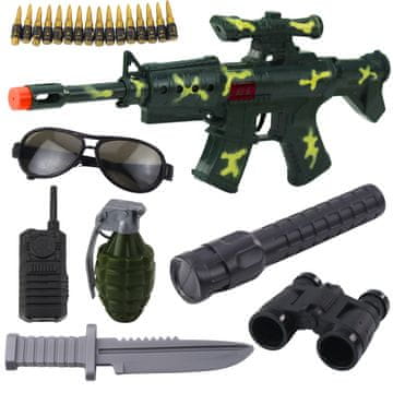 slomart LEAN TOYS vojaški set z pištolo in dodatki