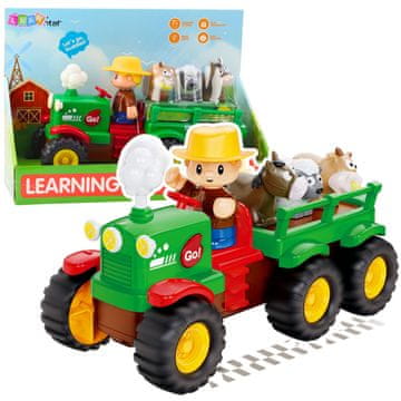 slomart LEAN TOYS interaktivni traktor za malčke s kmetijo in živalmi