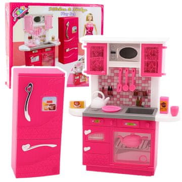 slomart Lean Toys kuhinjski set za punčke (hladilnik, pečica, dodatki)