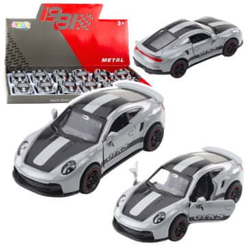 slomart Dirkalni avto GTRS, kovinski, s potegom nazaj, LEAN TOYS, Siv, 1:43
