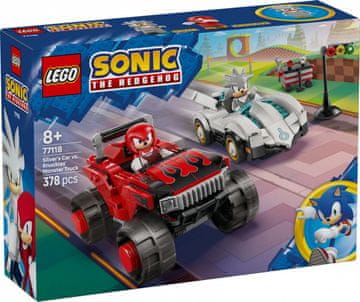 slomart LEGO 77118 Sonic the Hedgehog Silver v avtu in Knuckles v pošastnem tovornjaku