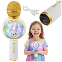 Izoxis Brezžični otroški karaoke mikrofon z Bluetoothom in RGB, bel