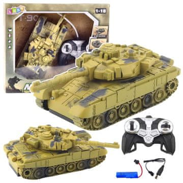 slomart Z daljinskim upravljanjem RC bojni tank T90 (peščeni), 1:18