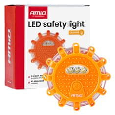 AMIO Avtomobilska zasilna svetilka s funkcijo bliskavice, 12SMD+3SMD, 650mAh (baterija), oranžna lučka, amio-04829