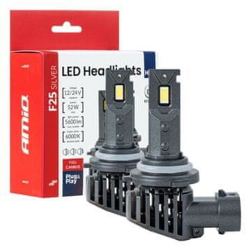 slomart Avtomobilske LED žarnice AMiO F25 Silver Full Canbus HB4 (9006) 52W