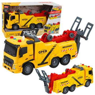 slomart Kamion šlep služba LEAN TOYS 1:16 s platformo, svetlobni in zvočni efekti