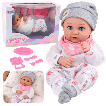 slomart Lutka LEAN TOYS Bobas z dodatki za hranjenje, 28 cm