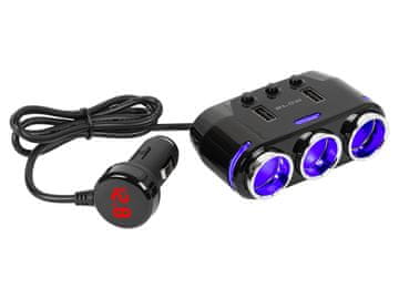 slomart Blow Razdelilnik avtomobilskega vžigalnika 1x vtič / 3x vtičnice + 2x USB