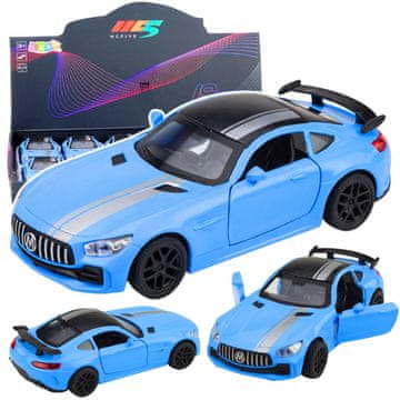 slomart LEAN TOYS Športni avto, moder, 1:32, kovinski, odpiralna vrata, luči, zvok