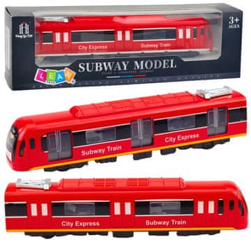 slomart LEAN TOYS Metro vlak City Express rdeč s lučmi, zvoki in vrati