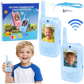 slomart Otroške Krátkofalovke z Video Klicem, Kamero, Modre - LEAN TOYS