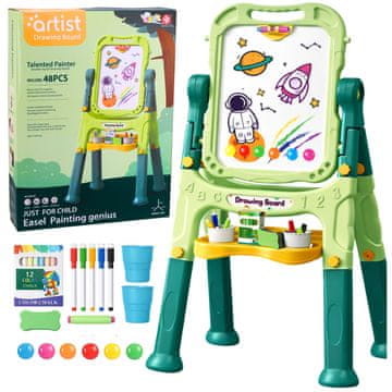 slomart Lean Toys Dvostranska magnetna tabla - kredna in belo-pisalna (48 el.)