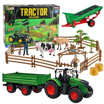 slomart Lean Toys Set za igro Kmetija z traktorjem in prikolico (45 delov)