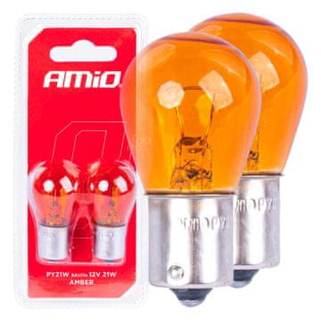 slomart AMiO Halogenske žarnice PY21W BA15s 12V oranžne (2 kosa)