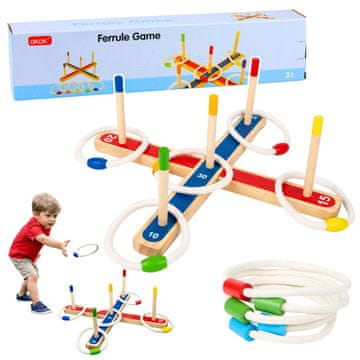 slomart LEAN TOYS Igra metanja obročev - lesena družinska igra s točkovanjem