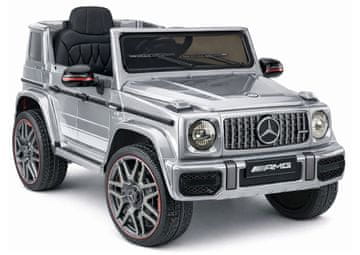 slomart LEAN CARS Mercedes AMG G 63 otroški avto na akumulator, srebrn lakiran