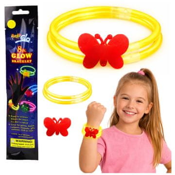 slomart Dvojna zapestnica z metuljem Glow Stick, ki se sveti v temi