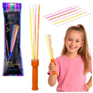 slomart Čarobna palica Glow Stick za zabave, 29 cm, 6 vstavkov