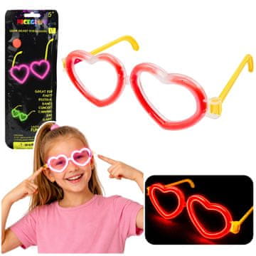 slomart Sončna očala V Obliki Srca Glow Stick, Rdeča, ki svetijo v temi
