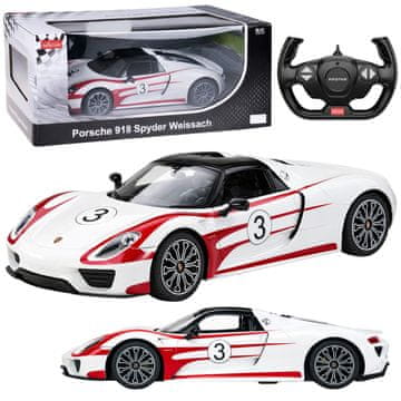 slomart RASTAR RC avto Porsche 918 Spyder Performance, bel, 1:14