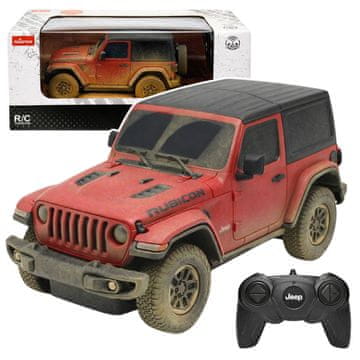 slomart RASTAR RC terenski avto JEEP Wrangler Rubicon Muddy, rdeč, 1:24