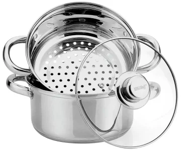slomart KING Hoff Parni kuhalnik iz nerjavečega jekla, 3-delni set, Ø 24 cm, 5 l