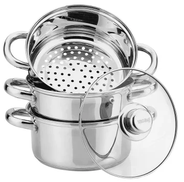 slomart KING Hoff Parni kuhalnik iz nerjavečega jekla, 4-delni set, Ø 24 cm, 5 l