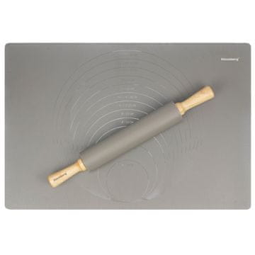 slomart Klausberg silikonski set za tijesto: stolnica (60x40cm) i valjak (43,5cm), siva