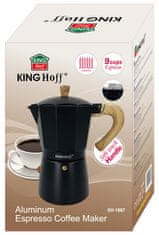 slomart Kavos aparat za espresso KING Hoff KH-1887, 9 skodelic, aluminij, črn/les