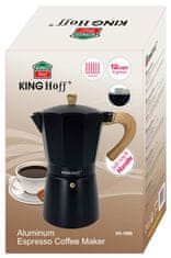 slomart Kavos aparat za espresso KING Hoff KH-1888, 12 skodelic, aluminij, črn/les