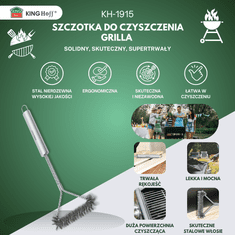 slomart Krtača za čiščenje žara Kinghoff KH-1915, 41.5cm, nerjavno jeklo