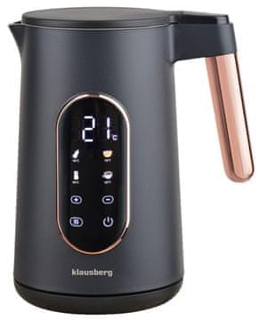 slomart Klausberg grelnik vode KB-7892, črn/rose gold, nastavljiva temp., 1,7l