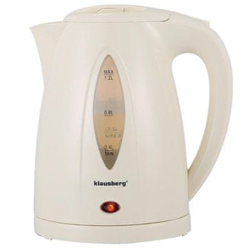 slomart Električni kuhalnik vode 1,2 l, krem, LED, hitro vrenje, Klausberg