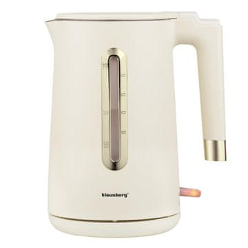 slomart Električni kuhalnik vode 1,7 l, krem, jeklo 304, Klausberg