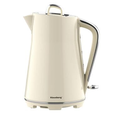 slomart Klausberg Električni kuhalnik vode 1,7l, krem z elementi, INOX
